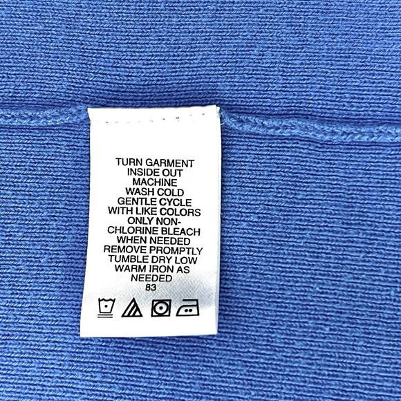 Hampshire Studio Cardigan Sweater Womens Medium Cotton Blend Button Front Blue - Picture 5 of 5